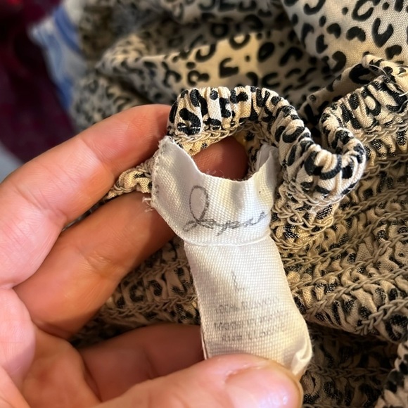 Japna women's Medium Tan Black Cheetah pants jumpsuit‎ wide leg animal print - Picture 2 of 8